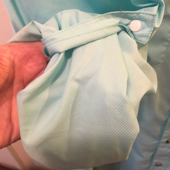 Habit Roll Tab Long Sleeve Fishing Shirt Mint Green Size XL SPF 30 Lightweight - Picture 5 of 5